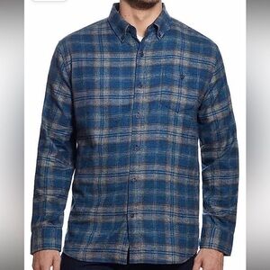 Original Weatherproof Vintage Flannel Shirt Men’s Medium Blue Plaid Button Up